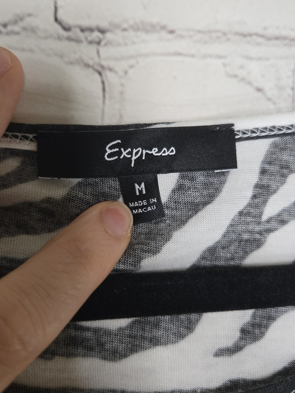 y2k Express mcbling semi sheer zebra print long sleeve top M - Picture 3 of 5